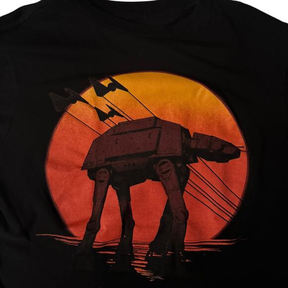 Star Wars T Shirt AT-AT and Tie Fighter Sunset Short Sleeve Small - Picture 2 of 4
